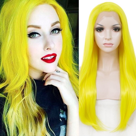 Accessories - ✨DAFFODIL YELLOW  24” Straight LACE FRONT WIG *NWT